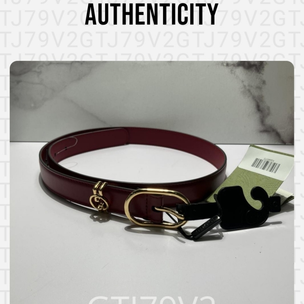 GUCCI Plutone Calf Leather Belt – Cold Russet (80/32) New With Tags - Picture 8 of 8